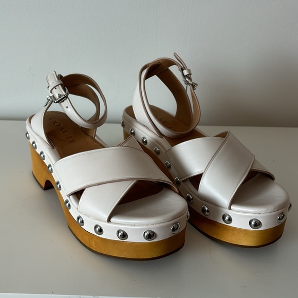 NIB Astor Semi MatteCalf Chalk clog Sandals. Size 7M. - Picture 2 of 12